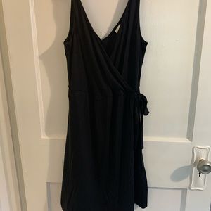 Black V Neck cotton dress